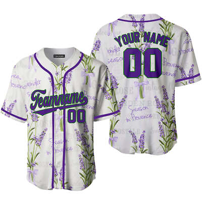 #ad Custom Vintage Lavender Pattern Purple Green Custom Baseball Jerseys For Men amp; W $24.99