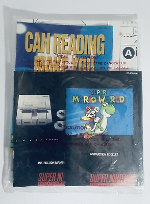 #ad Super Nintendo Console Paperwork Bundle OEM Bag Crispy Manuals How To Poster $39.99