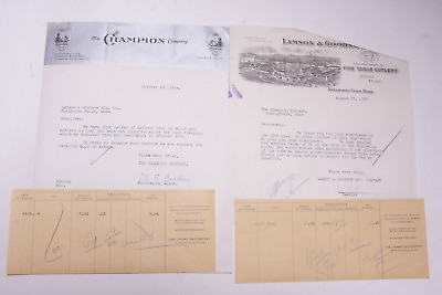 #ad 1934 Lamson Goodnow Champion Co Springfield MA Check Stubs Ephemera P646E $16.95
