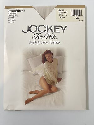 #ad Vintage Jockey Control Top Pantyhose Antique White $16.00