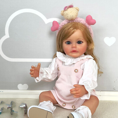 #ad 55cm Reborn Doll Cute Girl Doll Waterproof Body with Doll Clothes Realistic Gift $108.95