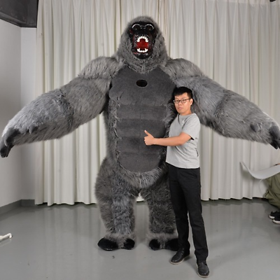 #ad Inflatable Plush Furry Mascot Costume Carnival Dress Fursuit Orangutan Gorilla $714.59