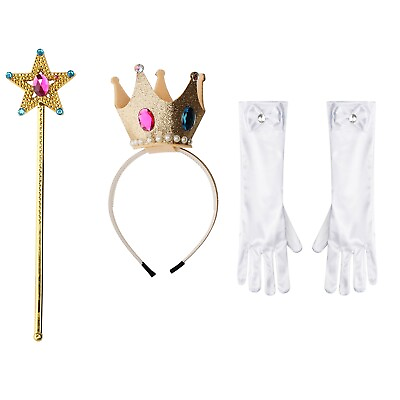 #ad Kids Girls Cosplay Props Princess Accessories Kit Beautiful Crown Headwear Cute $3.67