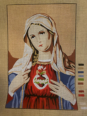 #ad Printed needlepoint Tapestry Sacred Hart Temeljkovic Canvas Only 30x40cm $22.99
