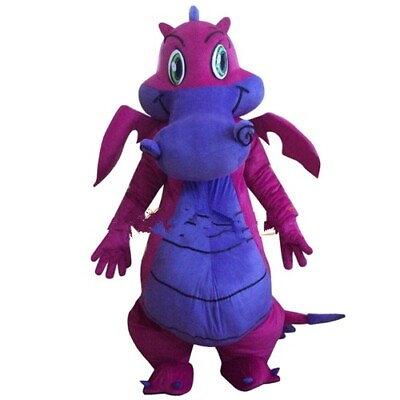 #ad Purple Dragon Mascot Costume Suits Cosplay Party Game Dress Outfit Clothing $389.90