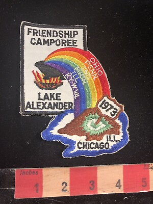 #ad Vtg 1973 LAKE ALEXANDER FRIENDSHIP CAMPOREE RAINBOW Chicago Illinois Patch 97U4 $7.64