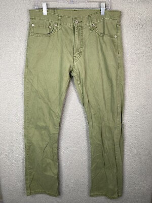 #ad Levis 511 Pants Mens 34x32 Green Slim Fit Canvas Twill $19.00