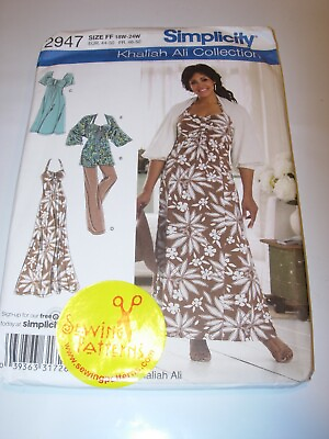 #ad WOMENS UNCUT SIMPLICITY 2947 Sewing Pattern DRESS TUNIC TOP SHRUG SIZE 18W 24W $9.99