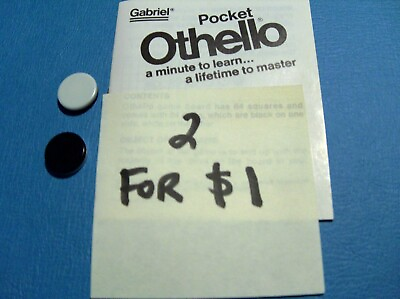 #ad POCKET OTHELLO Replacement Game Parts Pieces 5 8quot; Black White DISCS 2 for $1 $1.00
