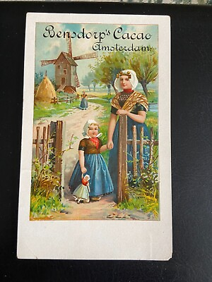 #ad vintage postcard private mailing card Dutch Cocoa store advertising Boston girls $9.99