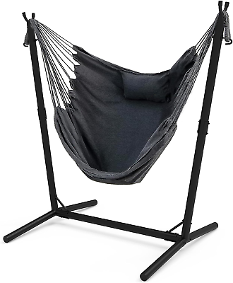 #ad Decorative Hammock Chair with Heavy Duty StandHanging Chair with Stand 2023 $170.99