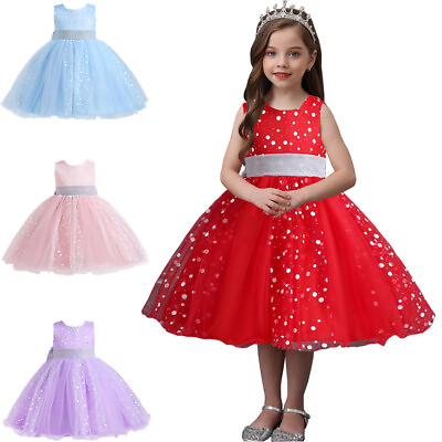 #ad Christmas Princess Kids Party Dress Flower Girls Pageant Wedding Birthday Gown $19.62