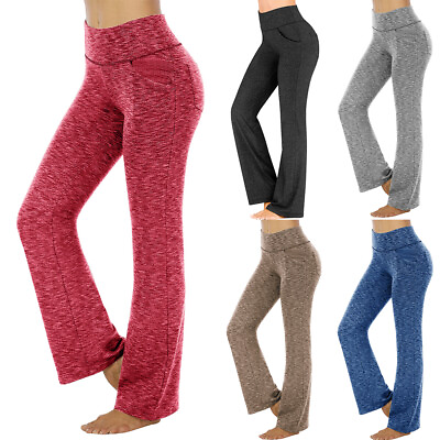 #ad Women#x27;s High Waist Gym Leggings Pocket Ladies Fitness Sports Running Yoga Pants $18.69