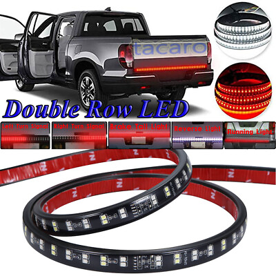 #ad Double Row LED Tailgate Light for Car Truck Pickup White Red Tail Strip Lamp 12V $24.69