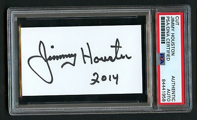 #ad Jimmy Houston signed autograph 2x3.5 cut Fresh Water Fishing HOF PSA Slabbed $46.80