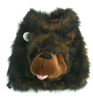 #ad Senitt Bear Backpack NWT Brown Furry Bear Face Handcrafted in Canada $54.00