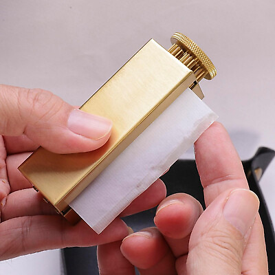 #ad Square Solid Brass Vintage Manual Cigarette Rolling Machine Fit 70MM Pape USA $55.99