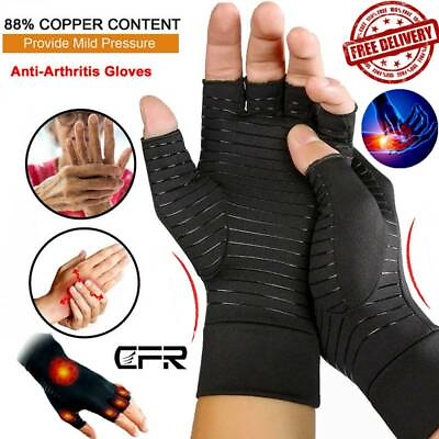 #ad Copper Arthritis Compression Gloves Hand Support Joint Pain Relief For Men Women $11.49