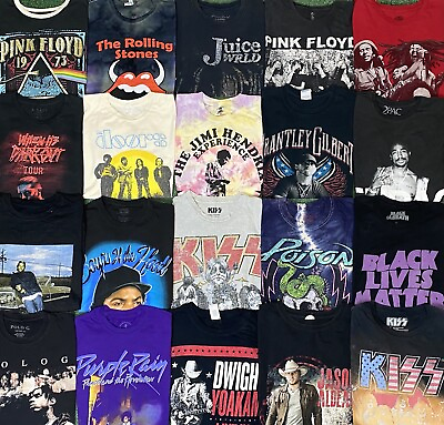 #ad Vintage Style Music Rap Rock Band Shirt Lot Of 20 Mix Szs Reseller Lot#421 $115.50