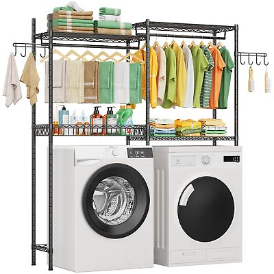 #ad Clothes Drying RackOver The Washer and Dryer Storage ShelfOver Dryer Towel ... $138.43