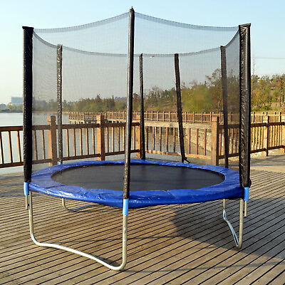 New 10 FT Trampoline Combo Bounce Jump Safety Enclosure Net With Spring Pad $219.99