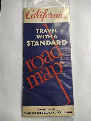 #ad Vintage California standard oil highway map $15.17