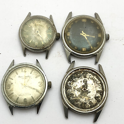 #ad Vintage Lot Of 4 Watches For Only Use Spare Parts Stainless Steel Non Working $34.99