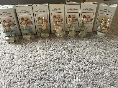#ad The World Of BEATRIX POTTER Royal Albert Figurines And Others With Shelf $375.00