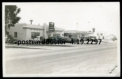 #ad DESERT CENTER California 1940s Cafe Standard Oil Gas Station Real Photo Postcard $11.98