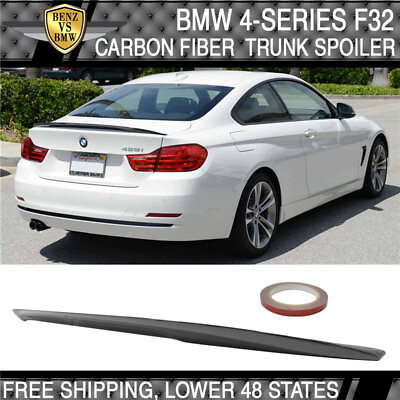 #ad 14 17 BMW 4 Series F32 Coupe P Style Rear Trunk Spoiler Wing Carbon Fiber $132.99