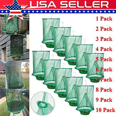 #ad Ranch Fly Traps Outdoor Hanging Stable Fly Catcher Reusable Fly Killer Cage 2023 $6.75