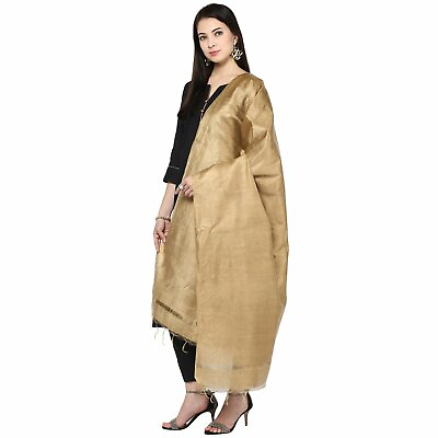 #ad Women#x27;s Cotton Silk Dupatta Color Gold for Womens and Girls free shipping US $15.63