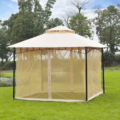#ad 10ft x 10ft Outdoor Patio Gazebo Canopy Tent Beige AS $522.13