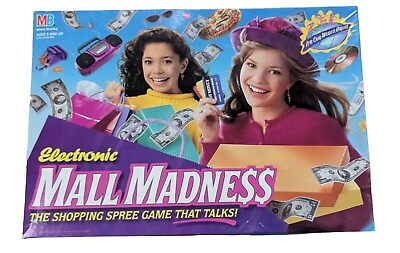 #ad VTG 90s Mall Madness Talking Board Game 99.9% Complete Sealed Pieces 1996 MB $134.90