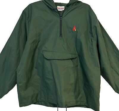 #ad Vintage Hartwell Sports Jacket Windbreaker Green Hoodie Size XL $23.76