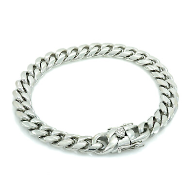 #ad 7inch Small Size Stainless Steel 6mm 10mm Miami Cuban Curb Link Chain Bracelet $22.99