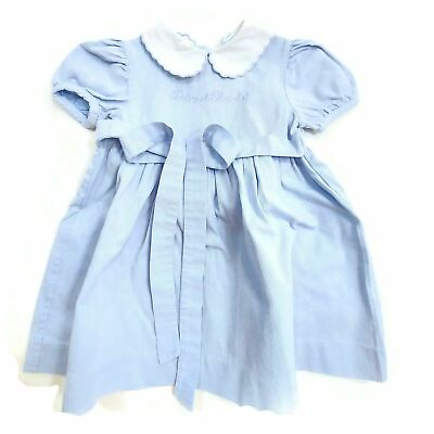 #ad 6 Months Baby Girls Short Sleeves Dress Light Blue White Infant Toddler Dresses $30.00