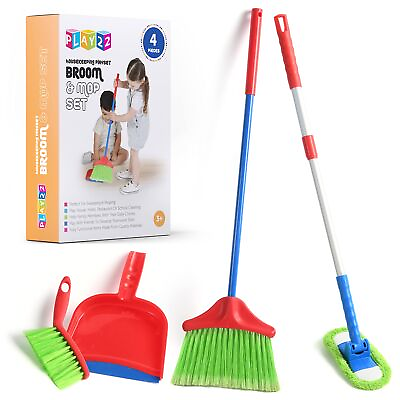 #ad Kids Cleaning Set 4 Piece Toy Cleaning Set Includes Broom Mop Brush Dust... $26.47