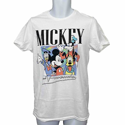 #ad NEW Mickey Mouse And Friends T Shirt Men’s S White Disney 100% Cotton NWT $11.79