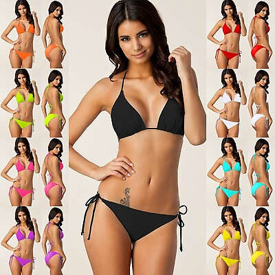 #ad #ad Womens Push Up Bikini Set Bra Strappy Bathing Suit Swimsuit Swimwear Beachwear $8.60