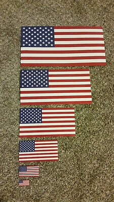#ad AMERICAN FLAG STICKER *Choose your size* Adhesive Vinyl MADE IN USA REAL RATIO $1.39