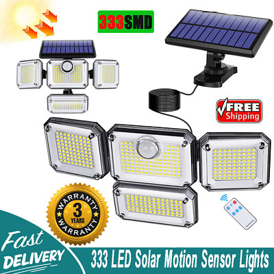 #ad 333 LED Solar Lights Outdoor 3000LM Waterproof Motion Sensor Security Wall Lamp $18.69