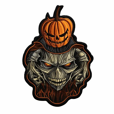 #ad Halloween Patch Iron on Applique Costume Pumpkin Skeleton Scary Decorative $6.87