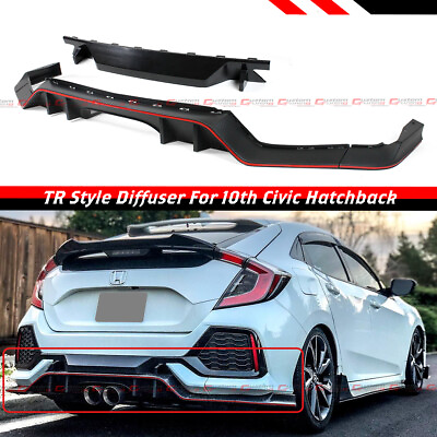 #ad FOR 17 2021 HONDA CIVIC FK7 5D HATCHBACK SPORT TYPE R STYLE REAR BUMPER DIFFUSER $125.99