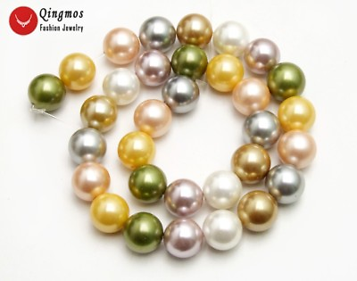 #ad 12mm Round Multicolor Sea Shell Pearl Loose Beads for Jewelry Making DIY 15quot; $14.69