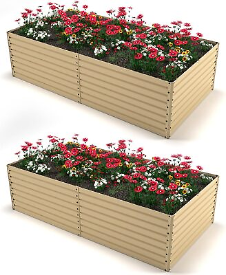#ad Galvanized Raised Garden Bed Kit Metal Elevated Plant Box Vegetable 6x3x1ft $159.89