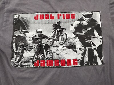 #ad JUST RIDE OFFROAD MOTORCYCLE Tee T Shirt Grey 26X16 Defect read Description Thx $15.00