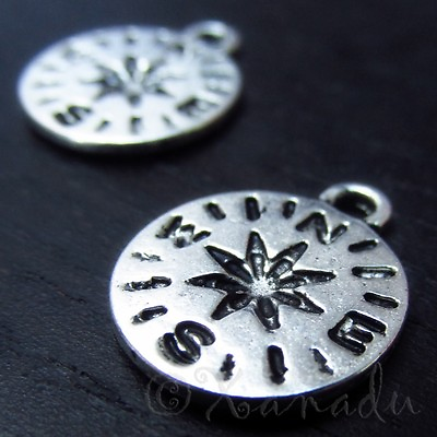 #ad Compass Charm Wholesale Antiqued Silver Plated Pendants C0324 10 20 Or 50PCs $2.50