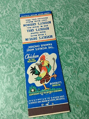 #ad Vintage Matchbook Collectible Ephemera A5 Oklahoma City Beverly Drive In $49.99