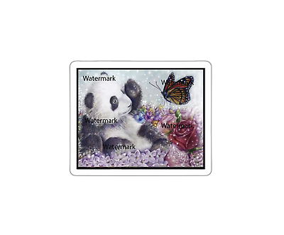 #ad Panda Cub Cute Butterfly Playing Sticker $2.90